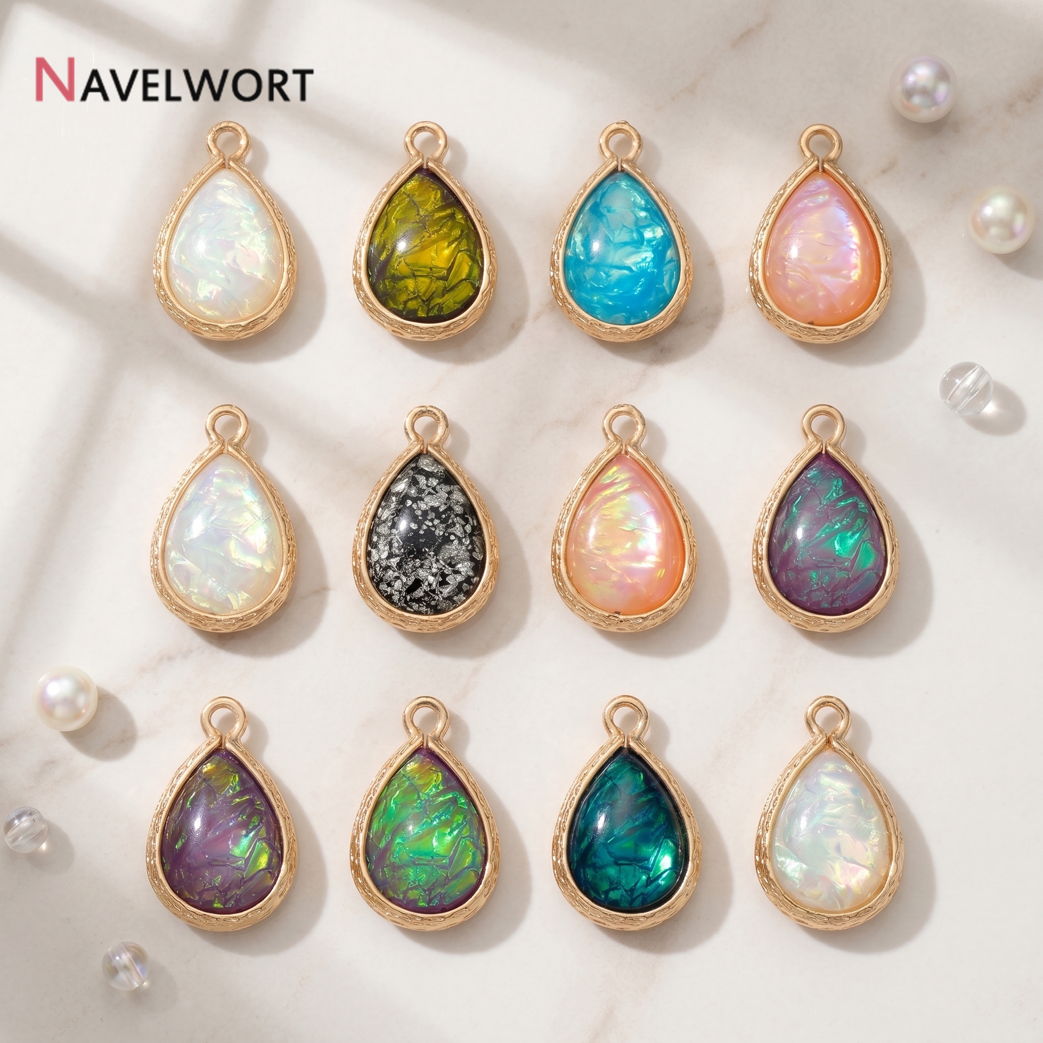 Resin Art Notes - 18K Gold Plated Brass With Resin