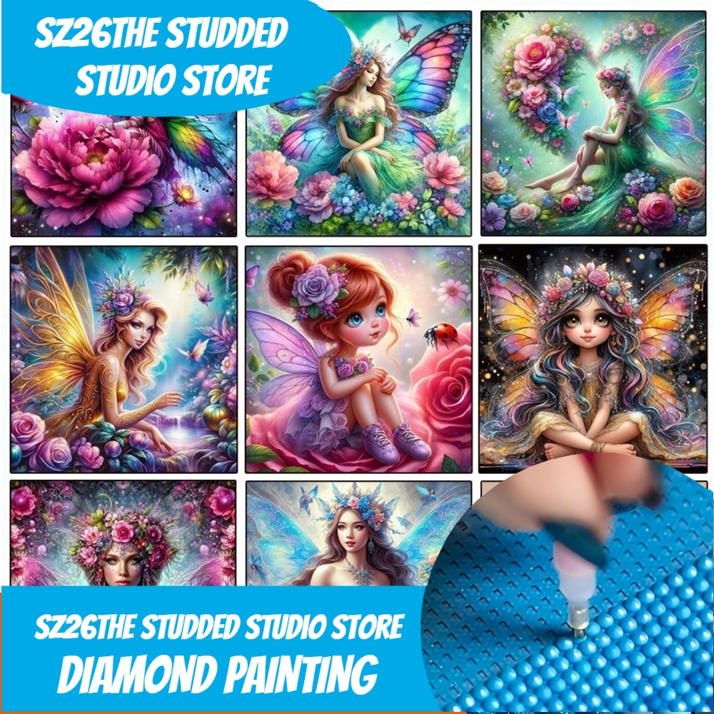 Resin Art With Flowers - Sz26The Studded Cute Elf Girl Diamond