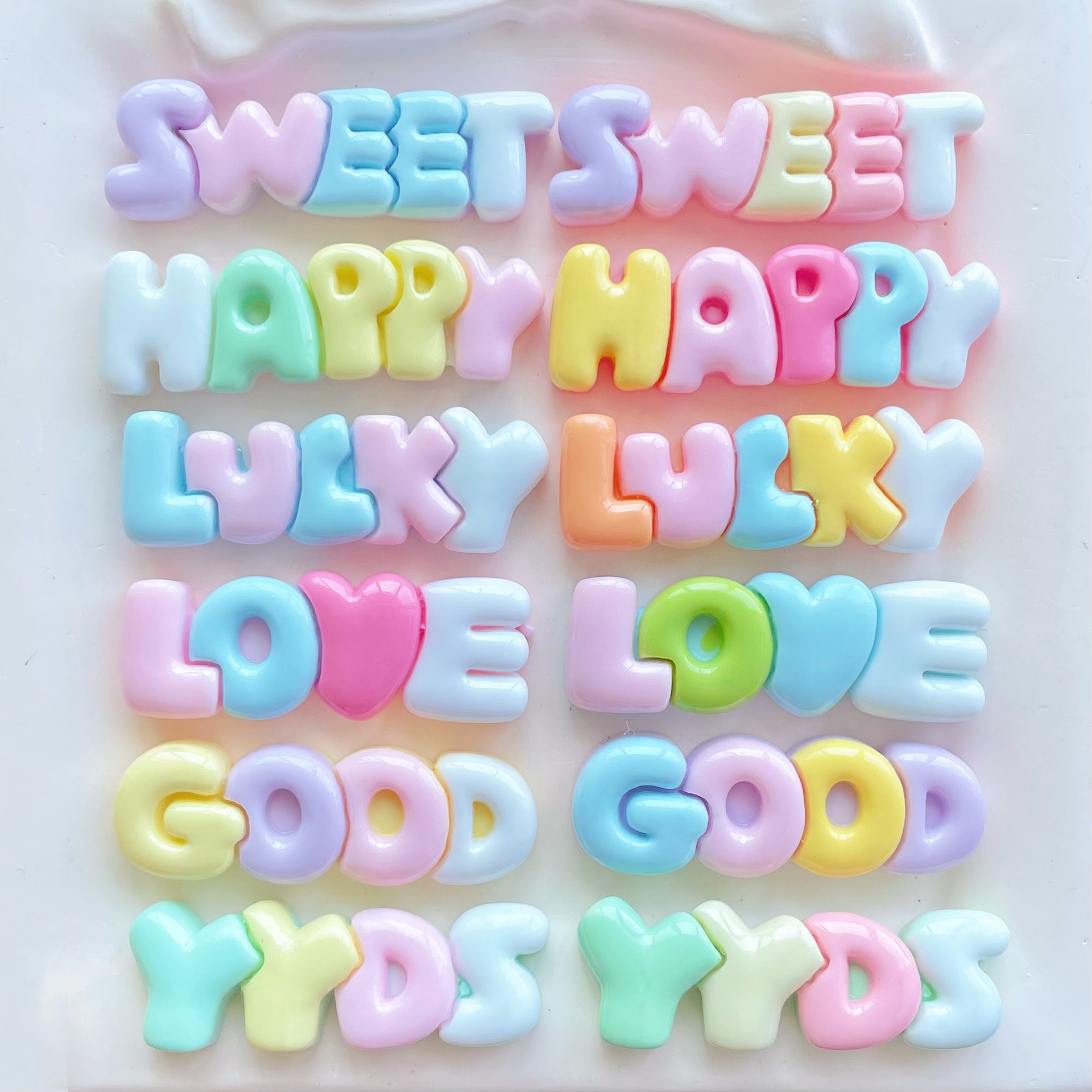 Resin Art Earrings Material - 10-30Pcs Color Letter Planar Resin Patch