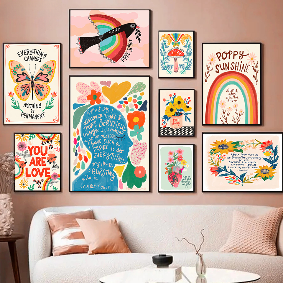 Resin Art With Flowers - 2026 Scandinavian Simple Wall Art Bohemian