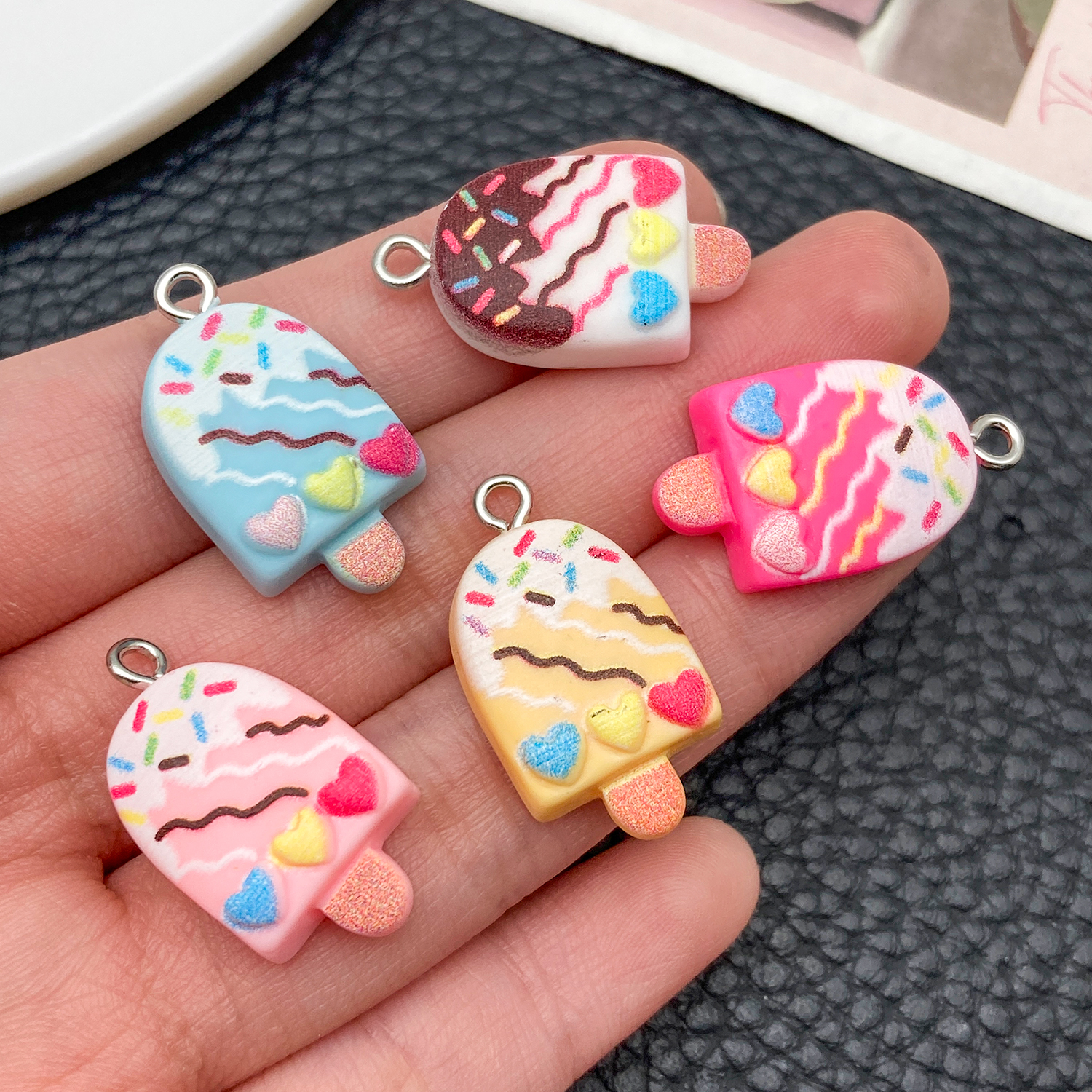 Resin Art Pendant - 5/10pcs Cute Fashion Resin Acrylic Ice