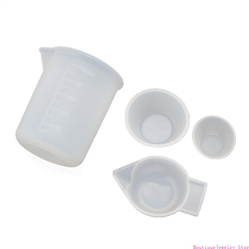 Resin Mixing Cup - E1PE 4Pcs Silicone Mixing Cups Measuring