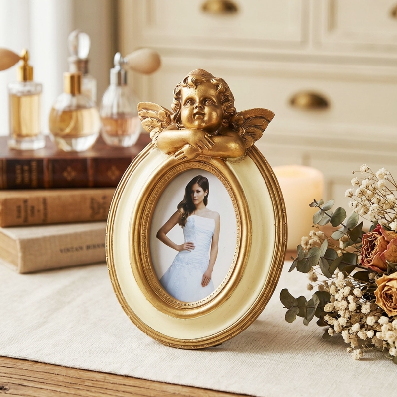 Resin Art Table Top - Retro Picture Frame,Mini Antique Ornate Photo