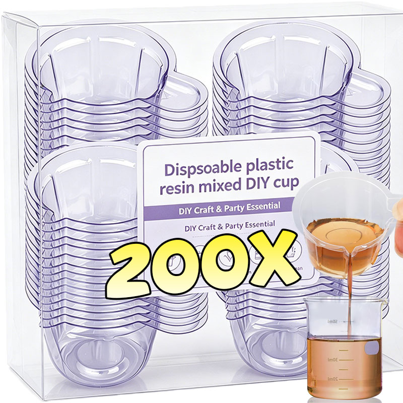 Resin Mixing Cup - 40/60ml Clear Disposable Plastic Resin Mixed