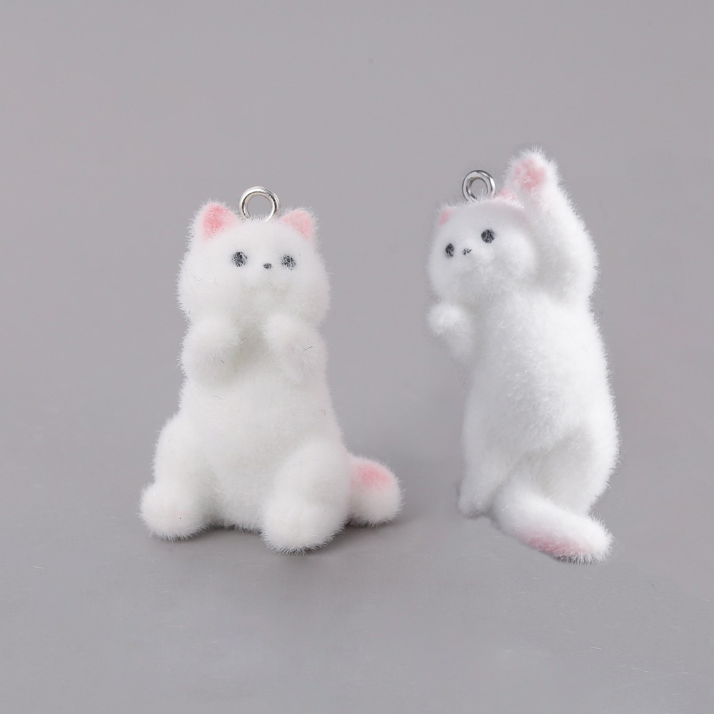 Resin Art Notes - 2pcs Flocking Little Cat Resin Charms