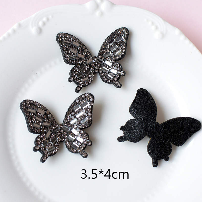 10Pcs Shining Black Butterfly  - Resin Art Earrings Material avis et prix