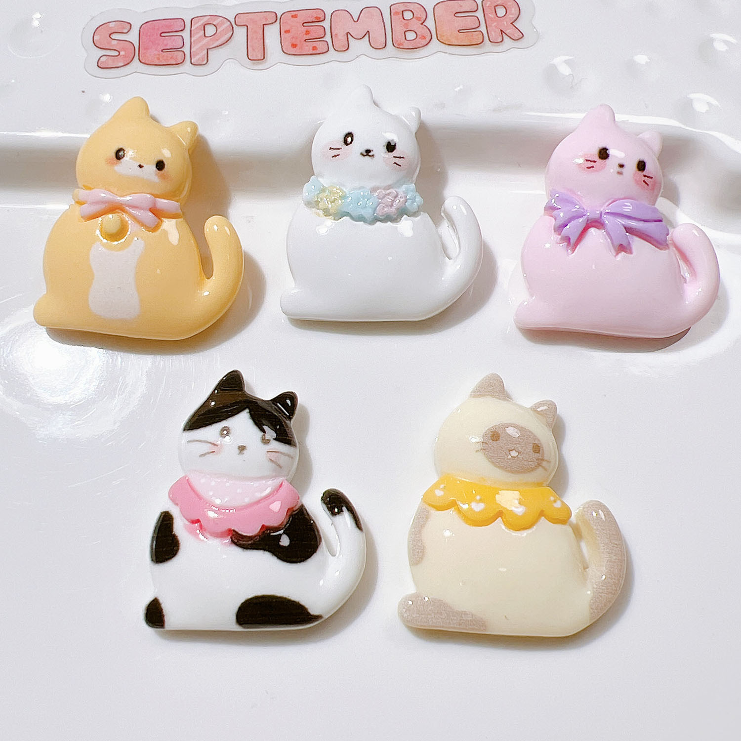 10/20Pcs Cute Bowknot Cat Flat - Resin Art Earrings Material avis et prix