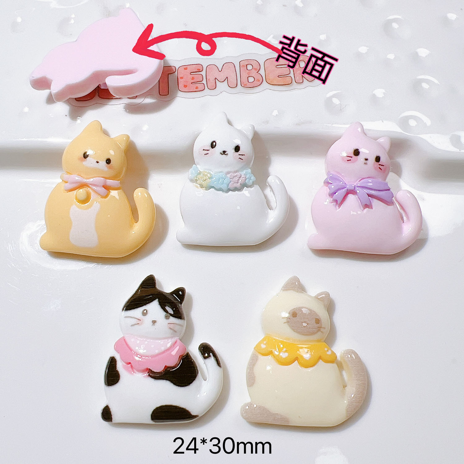 10/20Pcs Cute Bowknot Cat Flat - Resin Art Earrings Material avis et prix