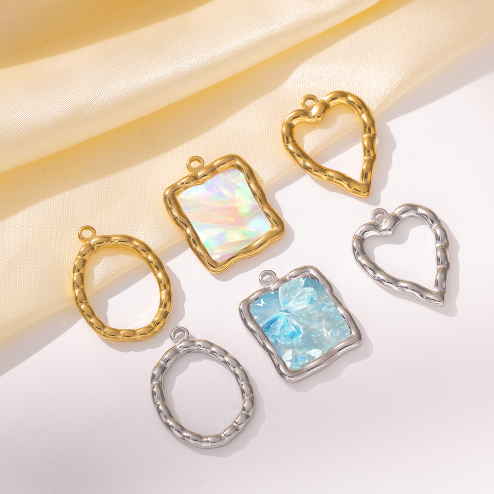 5pcs Stainless Steel Heart Rou - Resin Art Pendant avis et prix