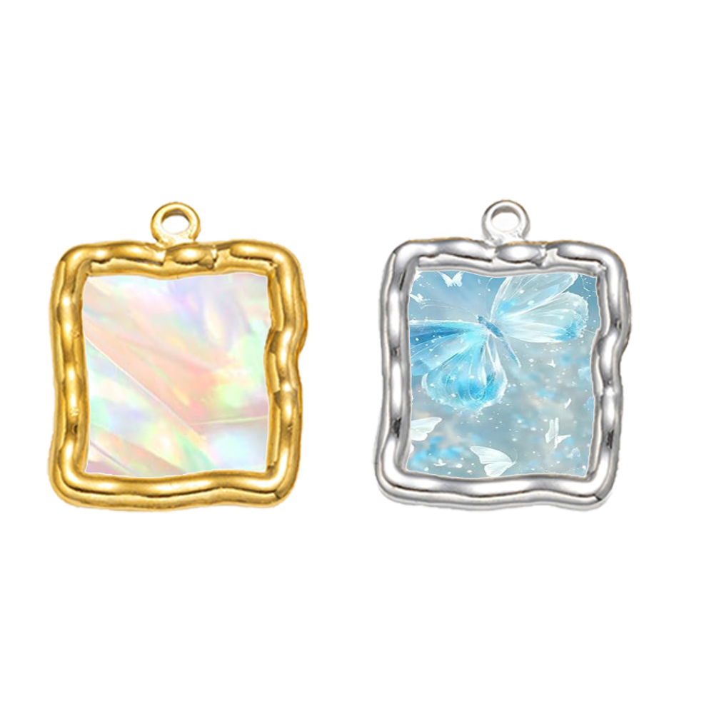 5pcs Stainless Steel Heart Rou - Resin Art Pendant avis et prix