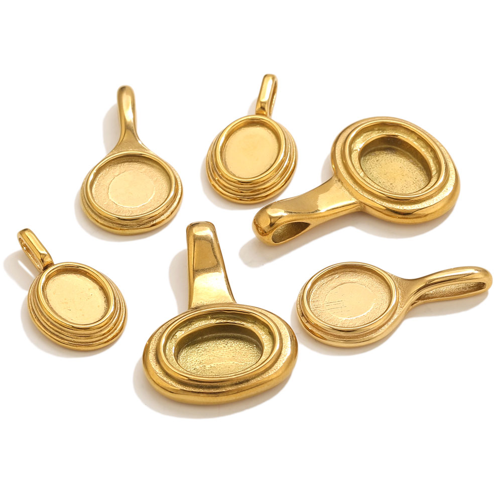5pcs Stainless Steel Round Ova - Resin Art Pendant avis et prix