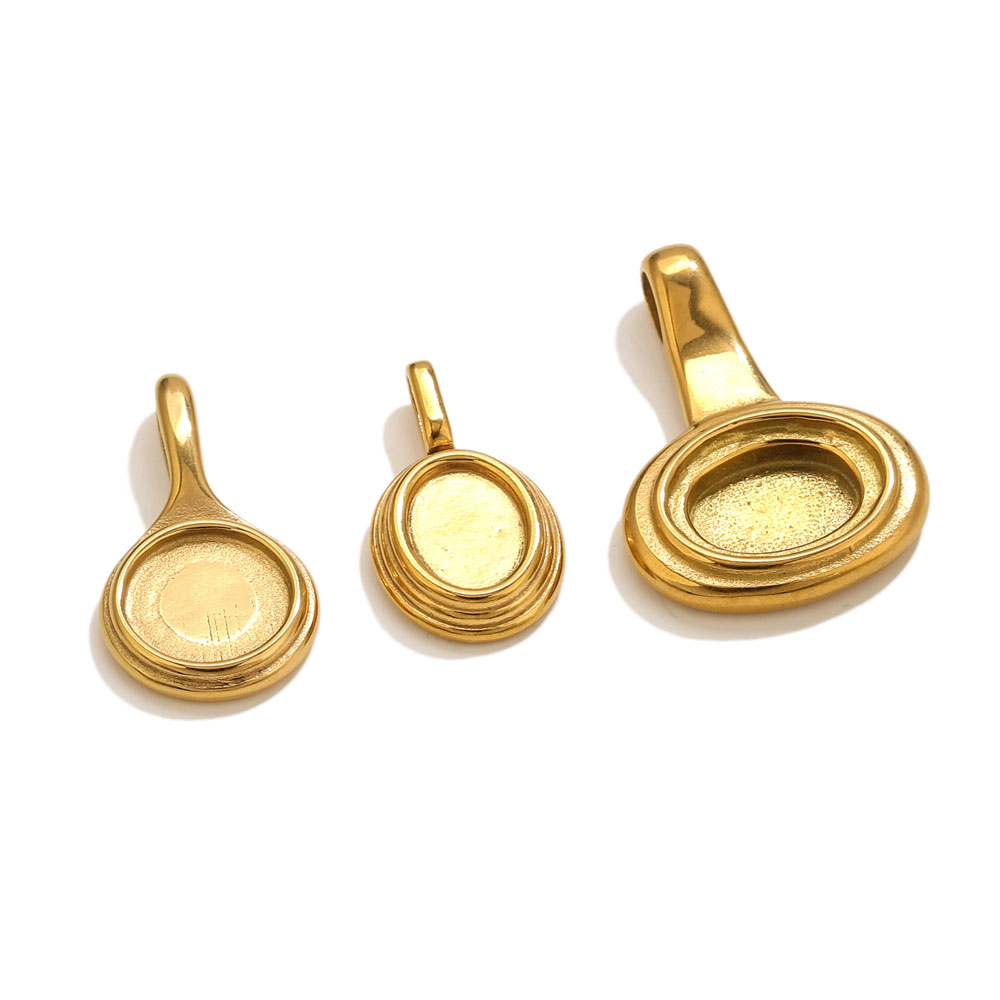 5pcs Stainless Steel Round Ova - Resin Art Pendant avis et prix