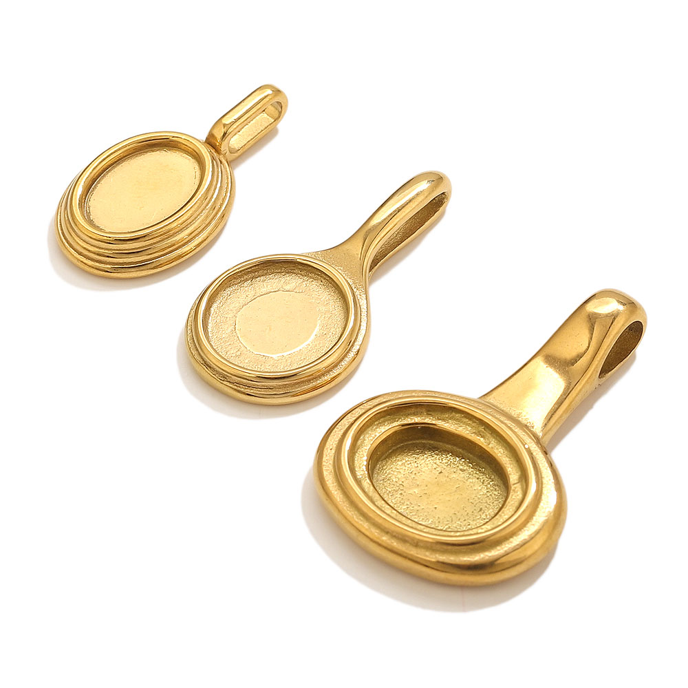 5pcs Stainless Steel Round Ova - Resin Art Pendant avis et prix