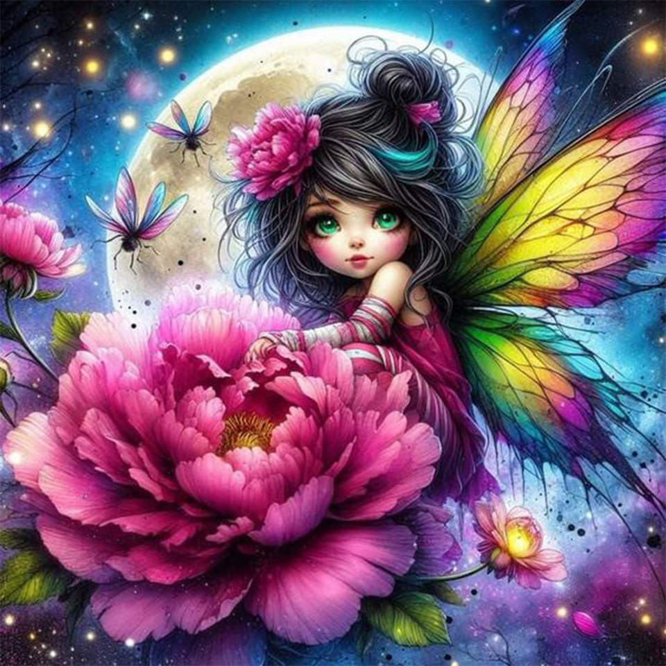 Sz26The Studded Cute Elf Girl  - Resin Art With Flowers avis et prix