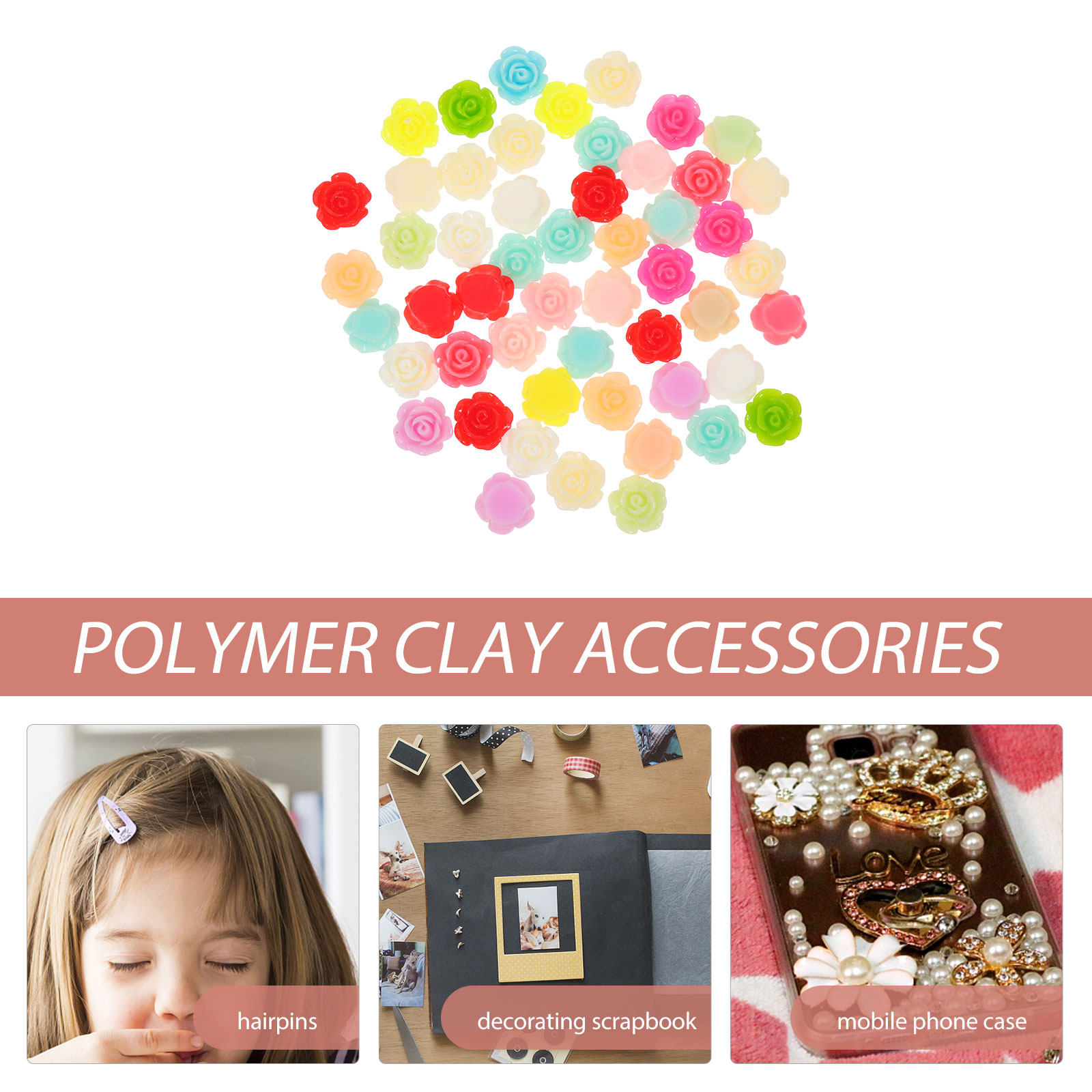 50Pcs Stereo Resin Rose Flower - Resin Art Of Rose avis et prix