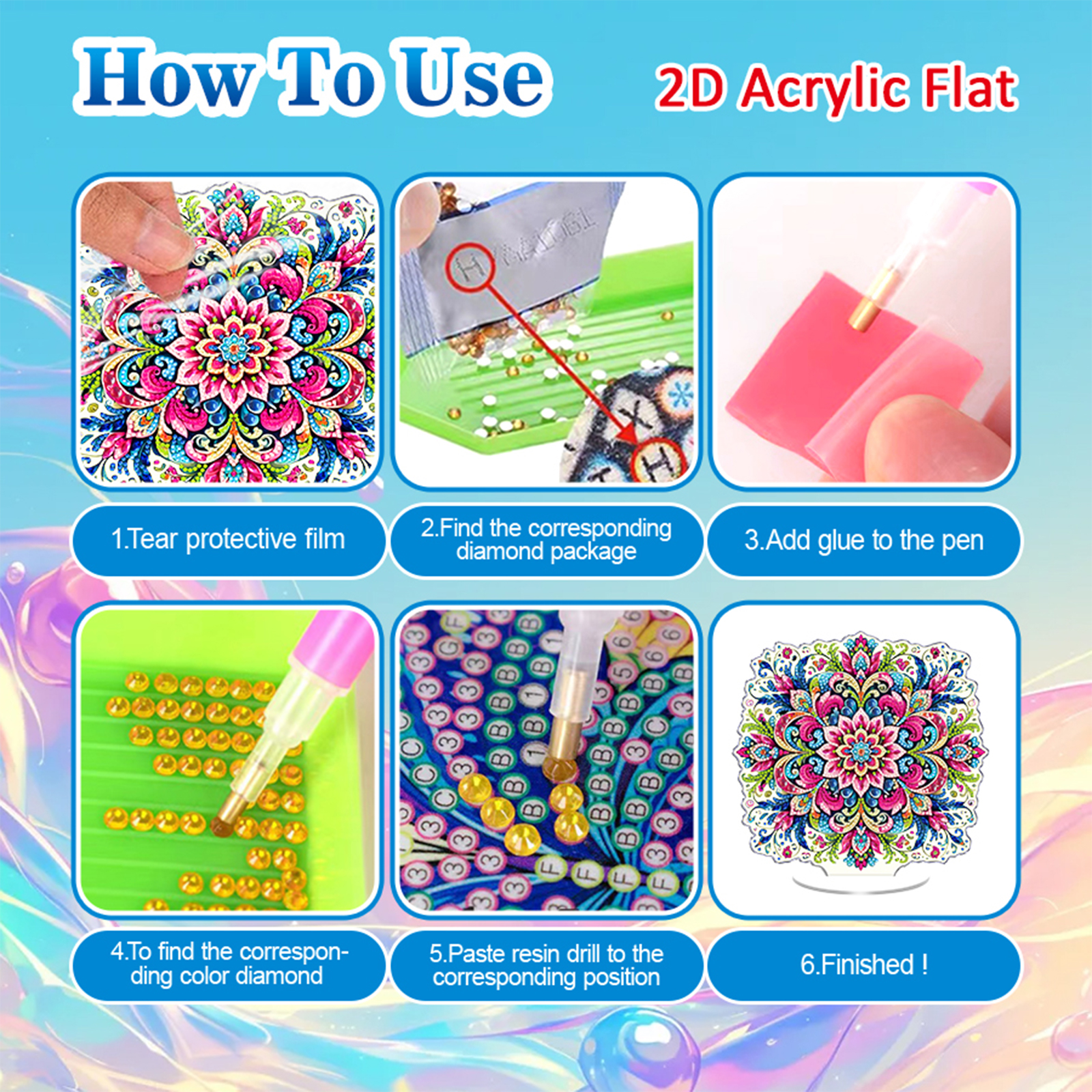 Flower DIY 2D Flat Acrylic Dia - Resin Art Table Top avis et prix