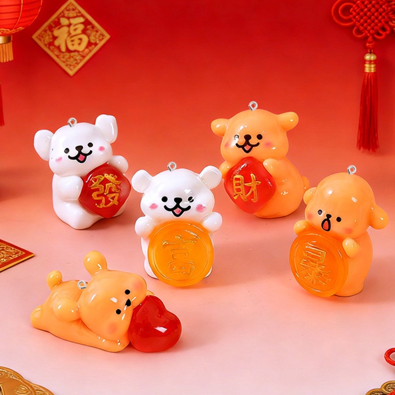 5Pcs Cartoon Dog Resin Charms  - Resin Art Earrings Material avis et prix