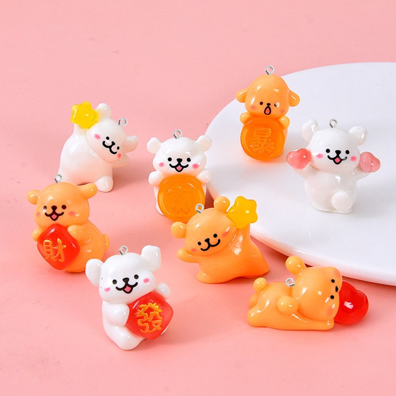 5Pcs Cartoon Dog Resin Charms  - Resin Art Earrings Material avis et prix