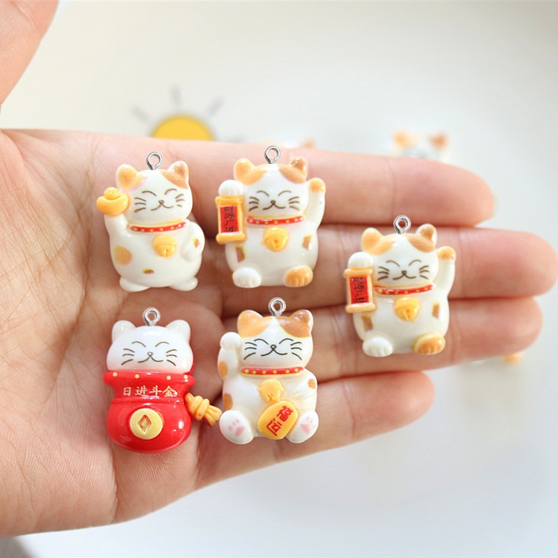 10Pcs Cute Glossy Cat Resin Sm - Resin Art Earrings Material avis et prix