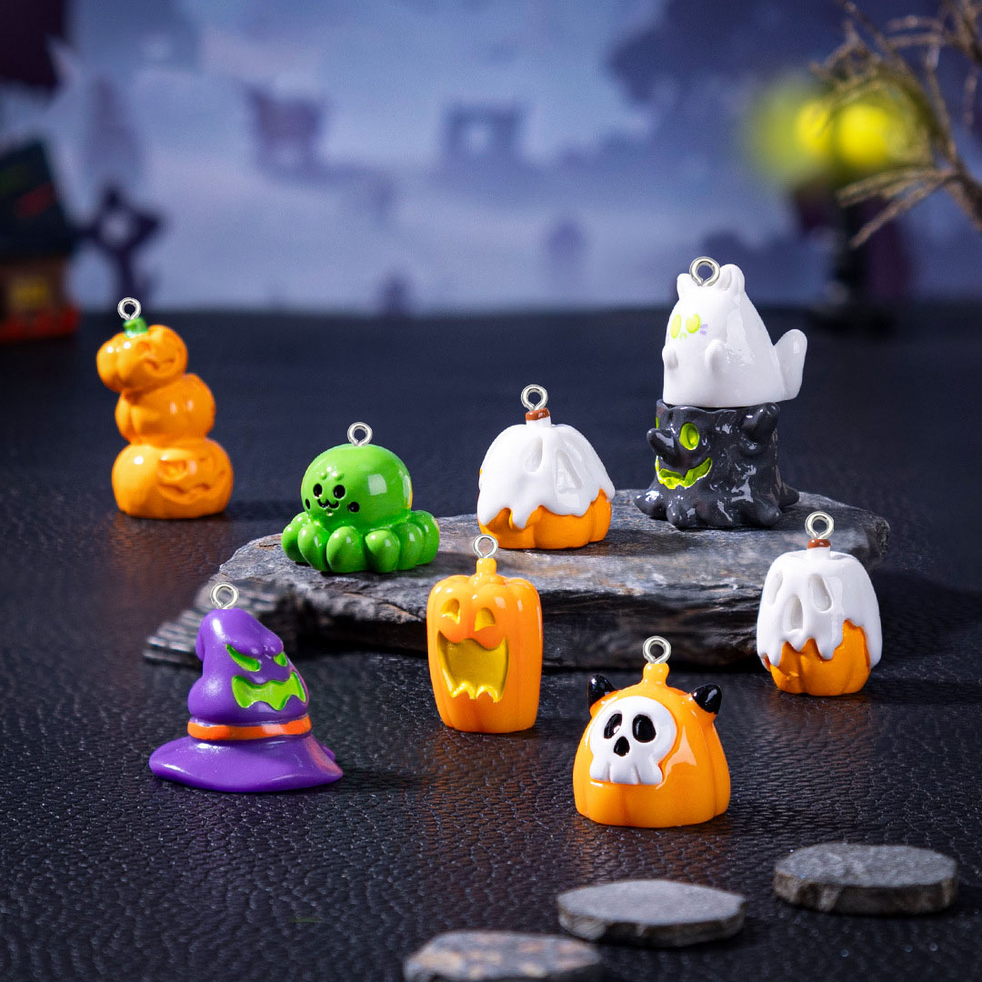 5pcs Halloween Pumpkin ghost S - Resin Art Pendant avis et prix
