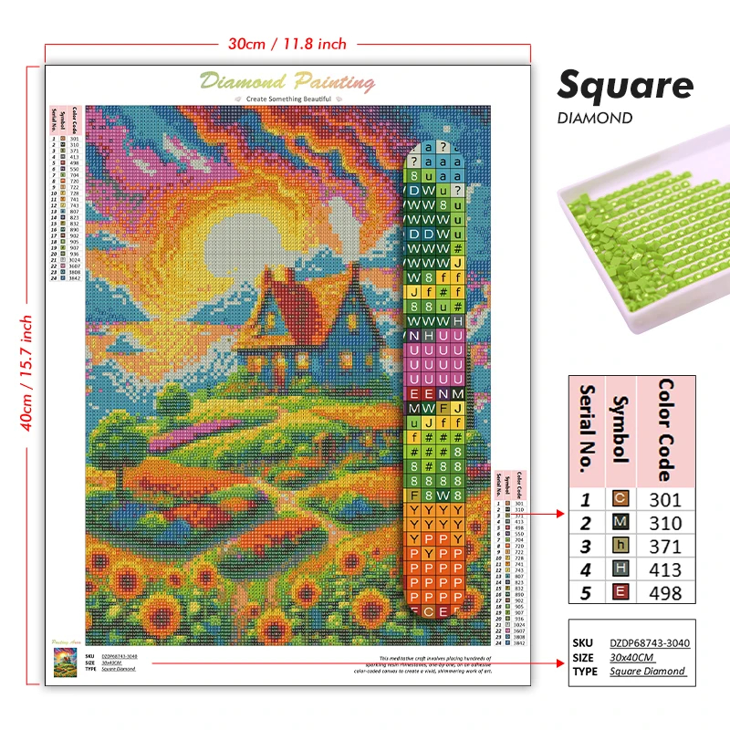 1pc frameless 5D DIY Diamond P - Resin Art Kits For Adults avis et prix