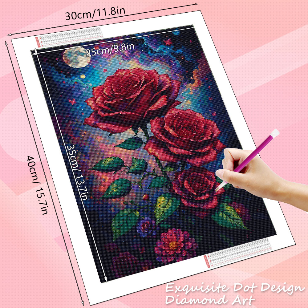 HUACAN Diamond Mosaic 5d Rose  - Resin Art Of Rose avis et prix