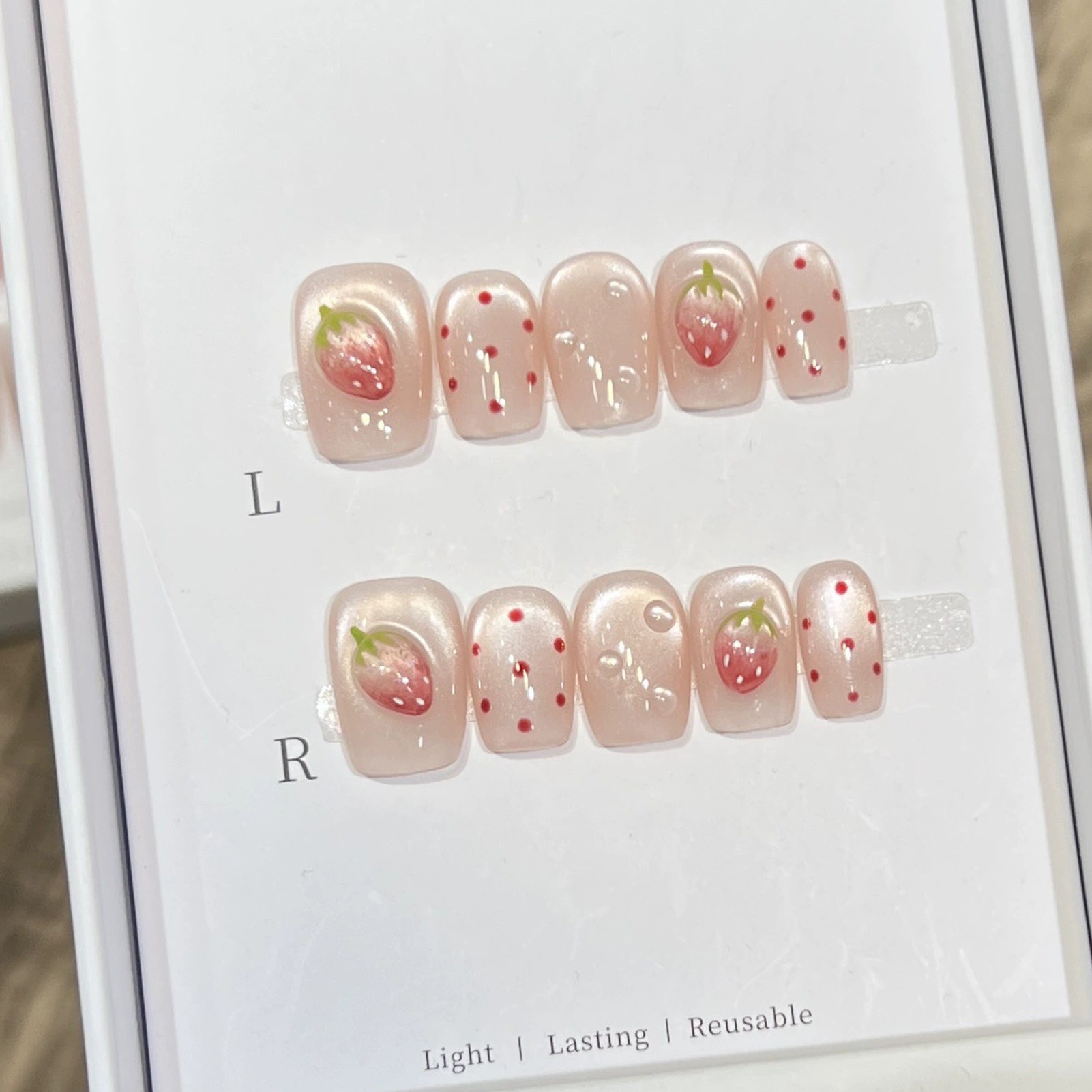 10PCS Short Square Fake Nails  - Resin Art With Flowers avis et prix