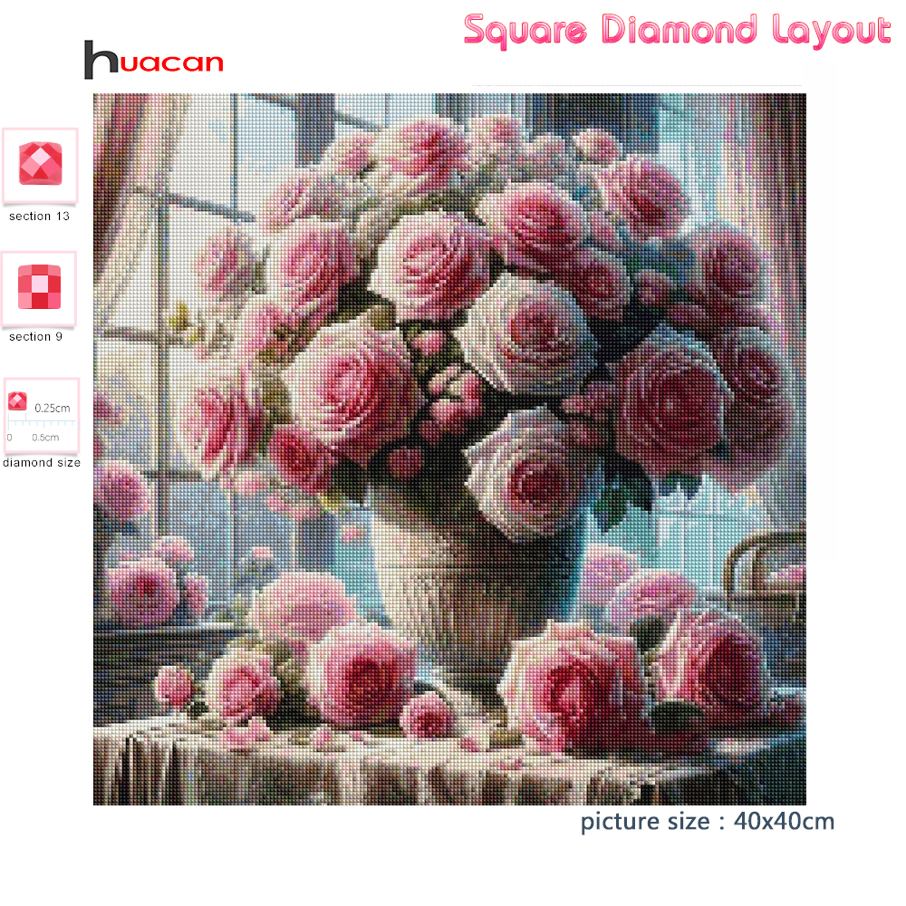 1PC frameless  5D Diy Diamond  - Resin Art Of Rose avis et prix