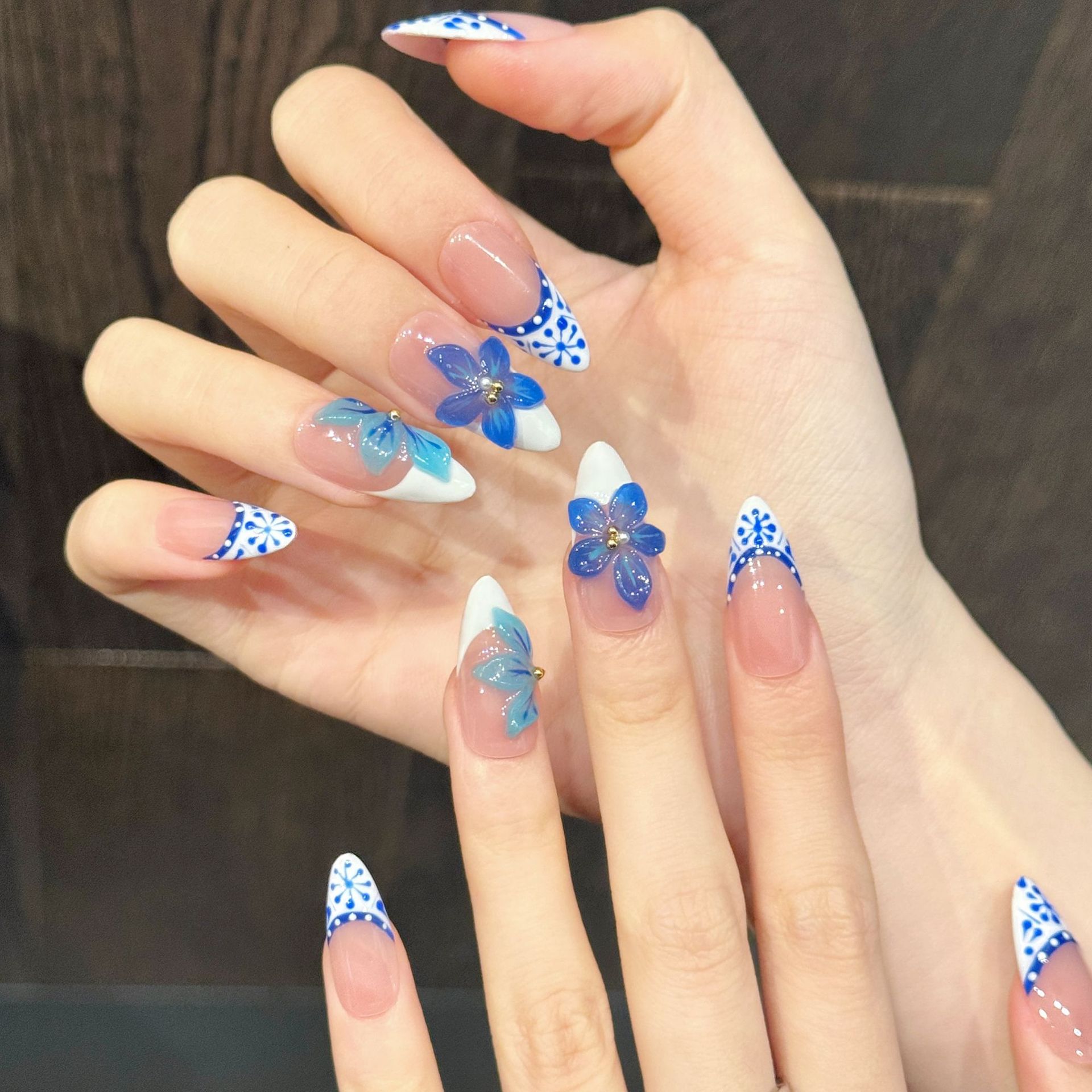10pcs Pure Hand Pressed Almond - Resin Art With Flowers avis et prix