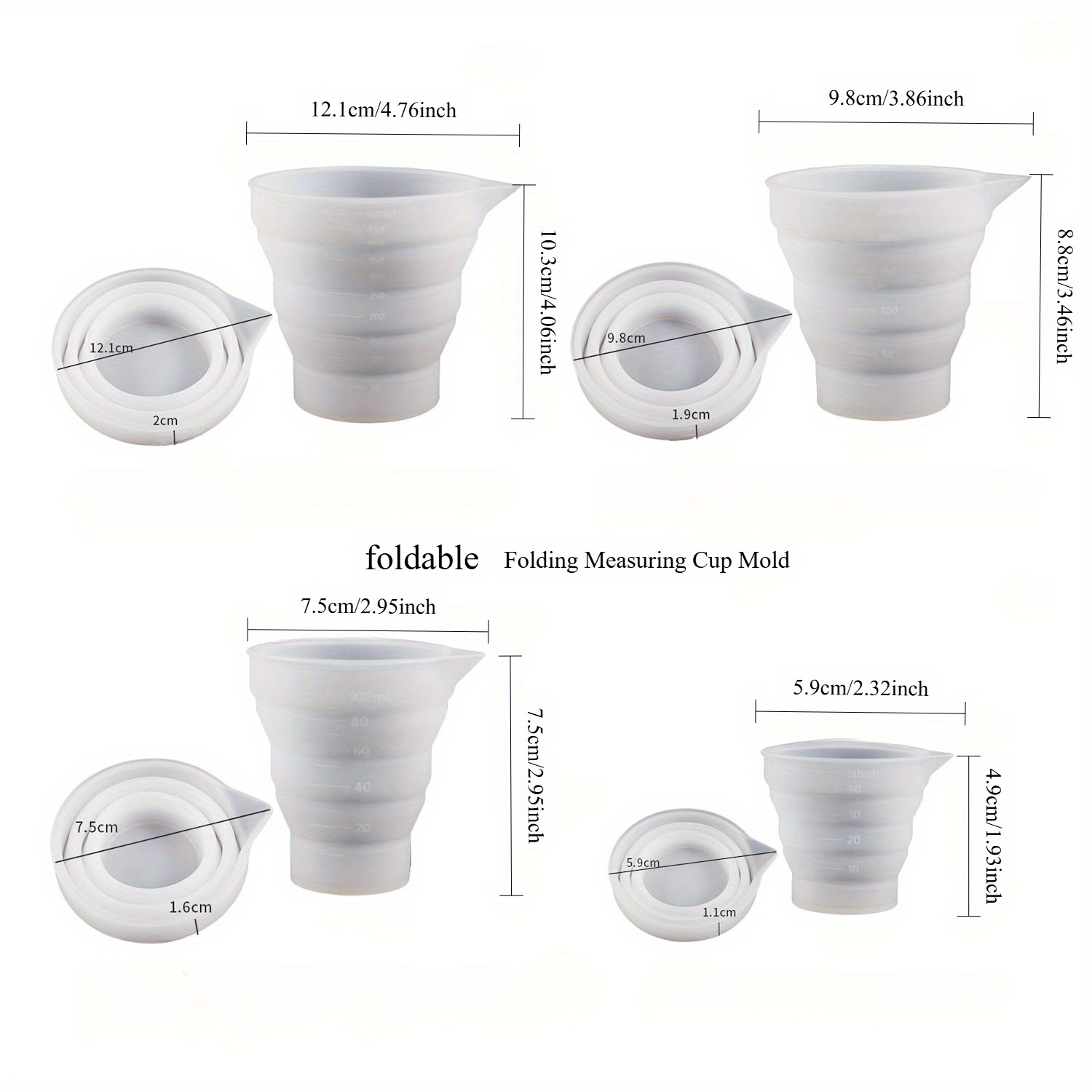 50-500ml Foldable Silicone Mea - Resin Mixing Cup avis et prix