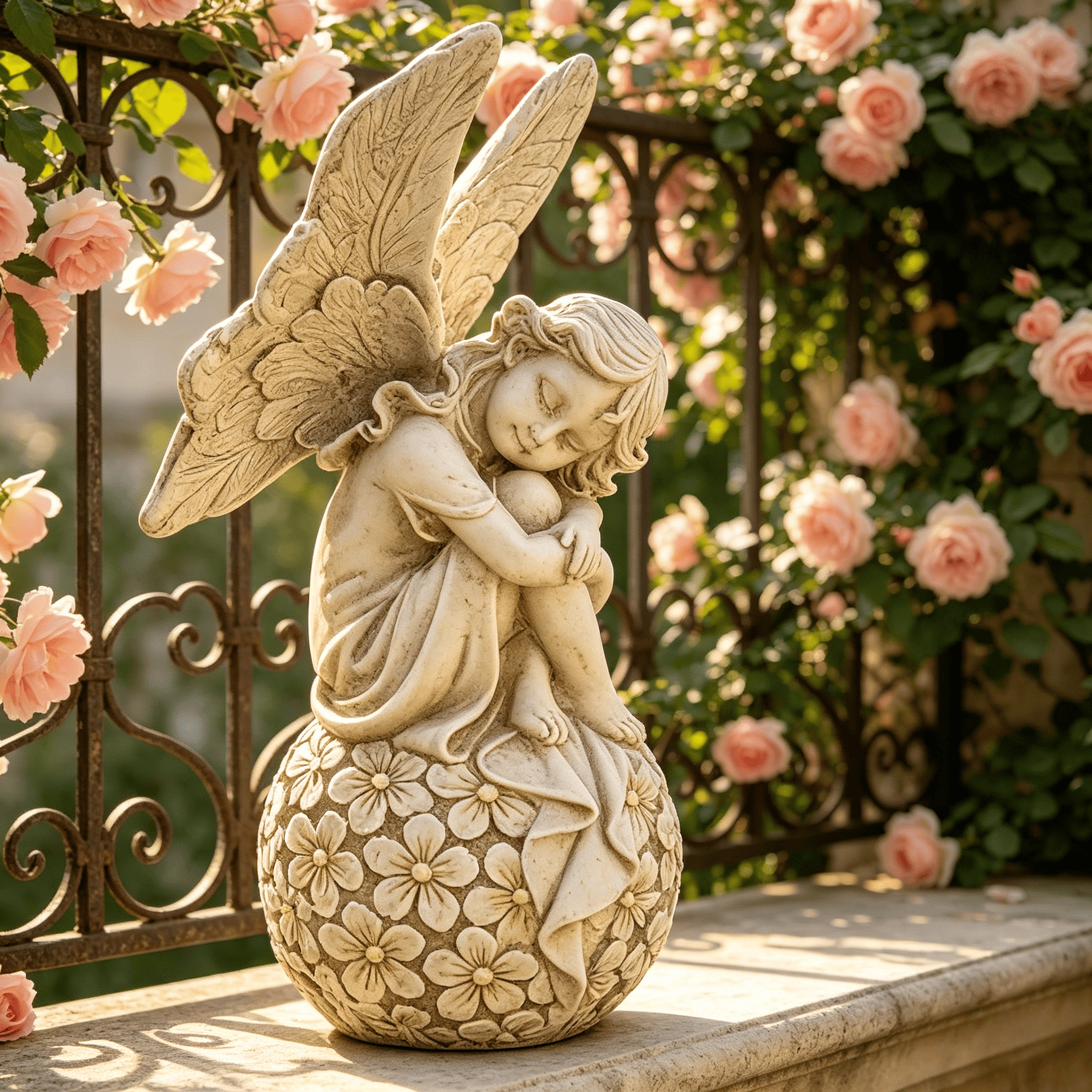 13.2-inch Garden Fairy Statue, - Resin Art With Flowers avis et prix