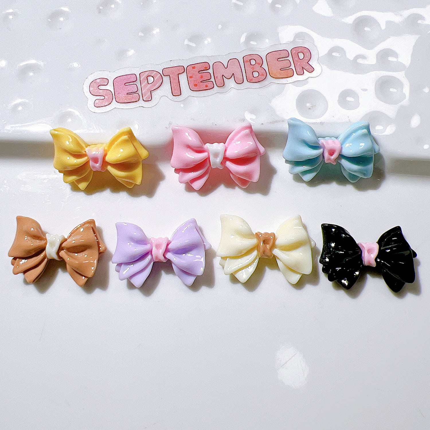 10-30Pcs Color Glossy Bowknot  - Resin Art Earrings Material avis et prix