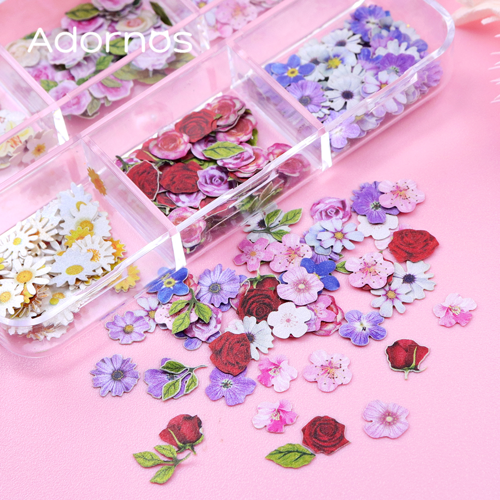 6 Grids Flowers Wood Pulp Chip - Resin Art Of Rose avis et prix
