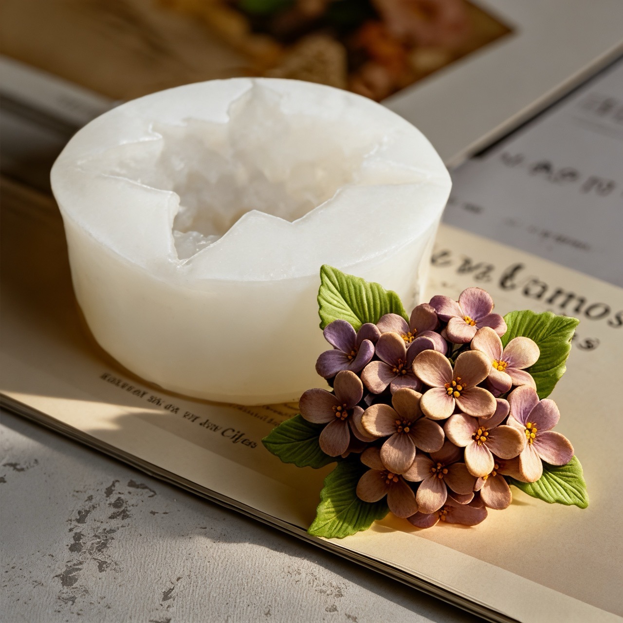 2-Piece 3D Rose and Lilac Sili - Resin Art Of Rose avis et prix