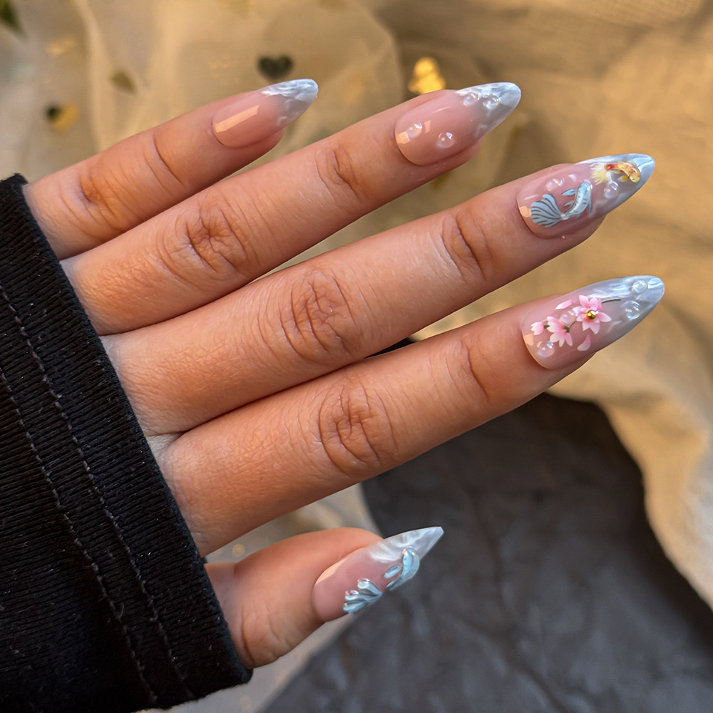 24pcs hot selling koi nail art - Resin Art With Flowers avis et prix