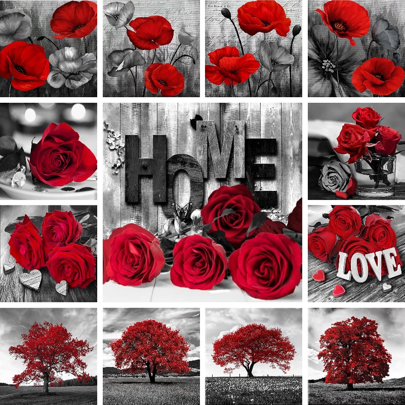 Mosaic Diamond Red Black Art L - Resin Art Of Rose avis et prix