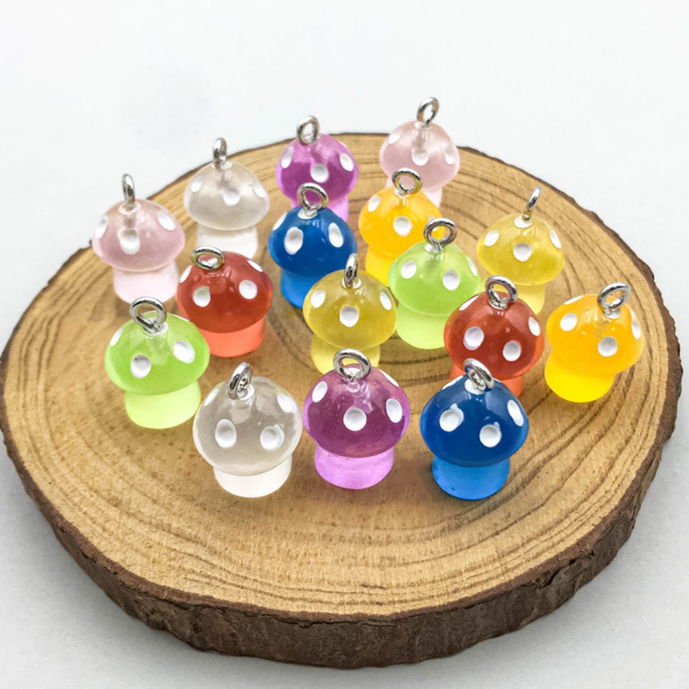 16pcs Luminous Mushroom Charms - Resin Art Notes avis et prix