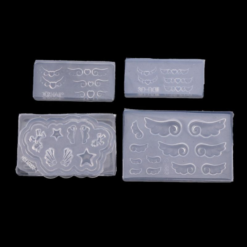 4Pcs DIY Mini Heart Wings Resi - Resin Art Earrings Material avis et prix