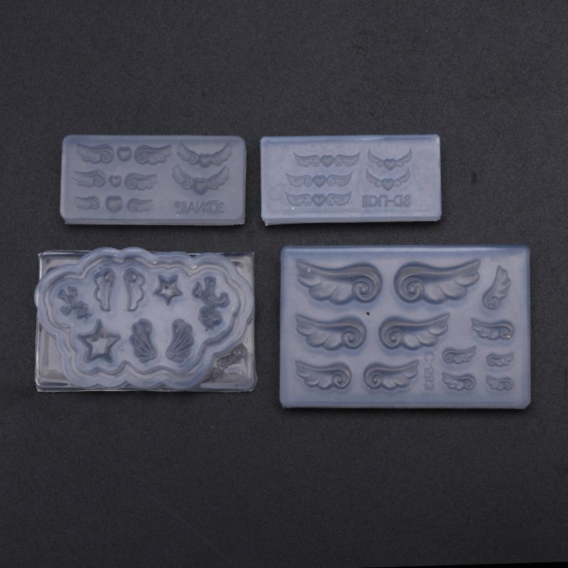 4Pcs DIY Mini Heart Wings Resi - Resin Art Earrings Material avis et prix
