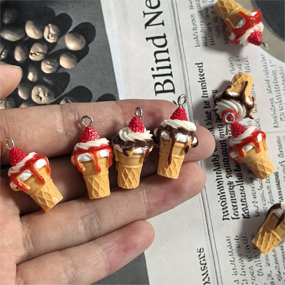 10Pcs Cute 3D Simulation Food  - Resin Art Pendant avis et prix