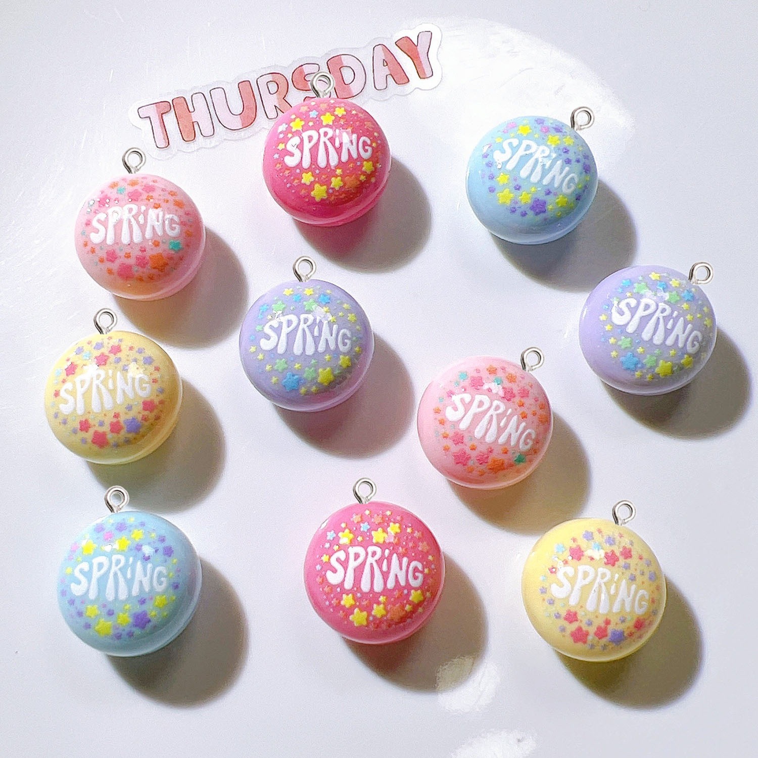 10Pcs Circular Planar Resin Ch - Resin Art Earrings Material avis et prix