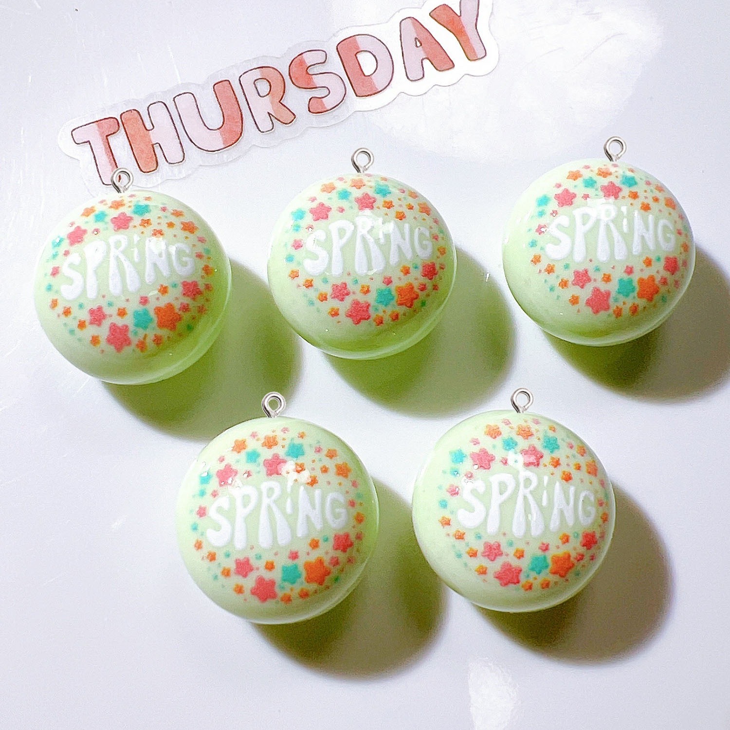 10Pcs Circular Planar Resin Ch - Resin Art Earrings Material avis et prix
