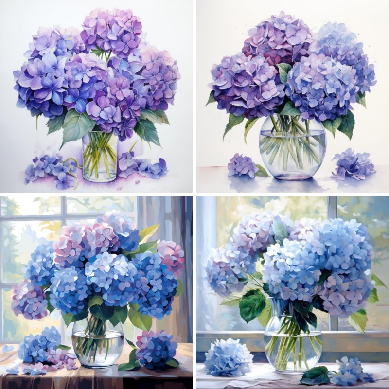 Diamond Painting Hydrangeas Fl - Resin Art Kits For Adults avis et prix