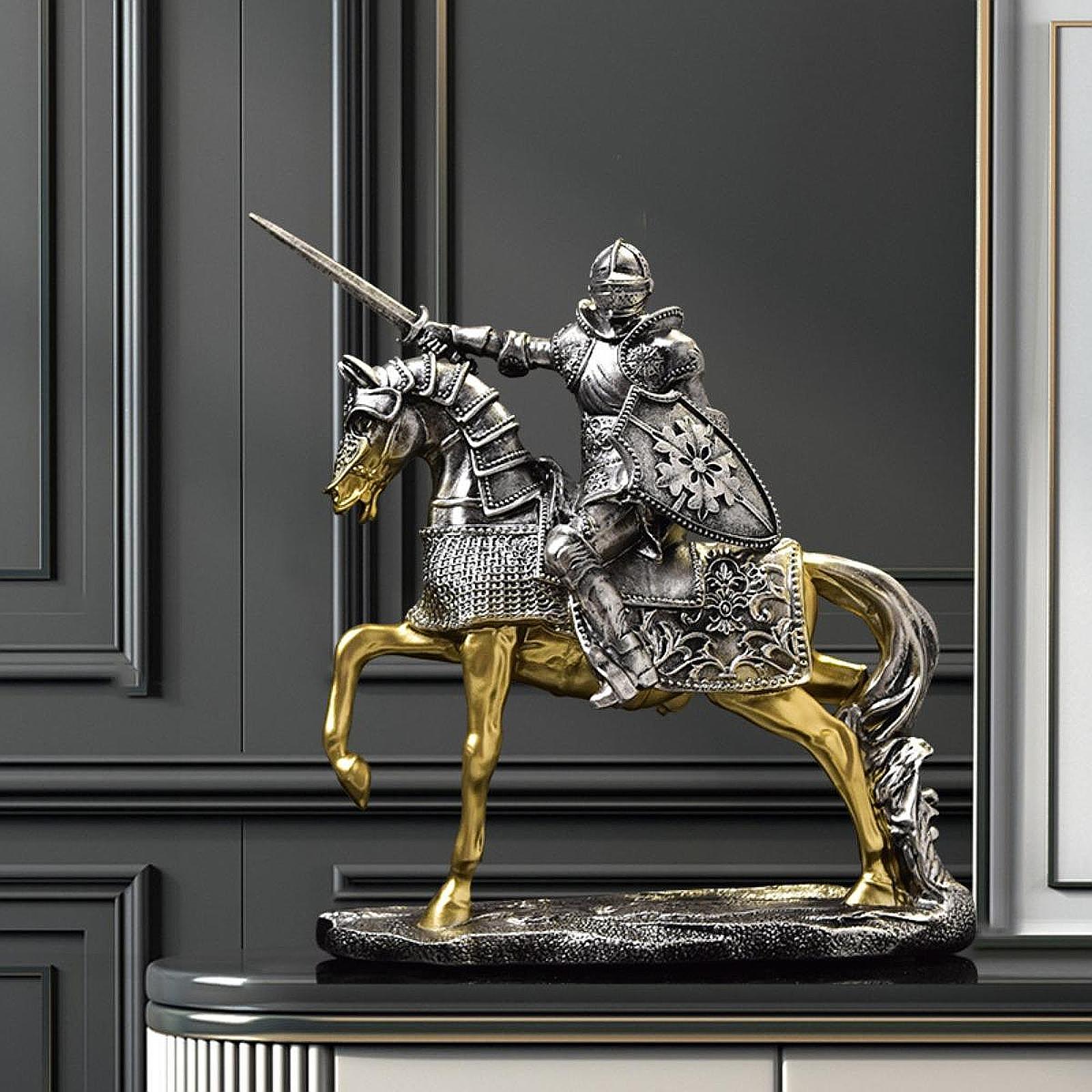 Knight Horse Statue Retro Art  - Resin Art Table Top avis et prix
