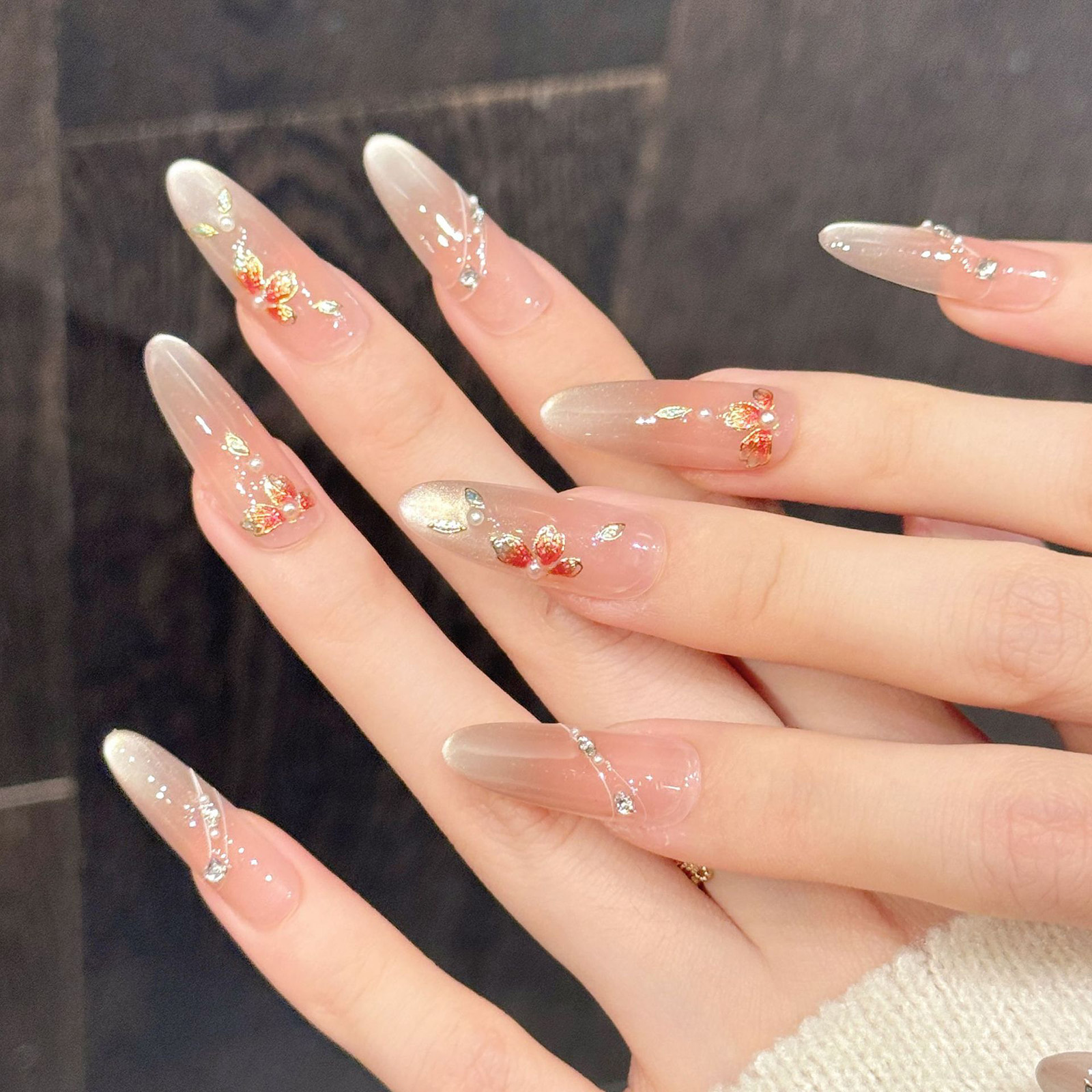 10pcs Handmade Fake Nails Pres - Resin Art With Flowers avis et prix