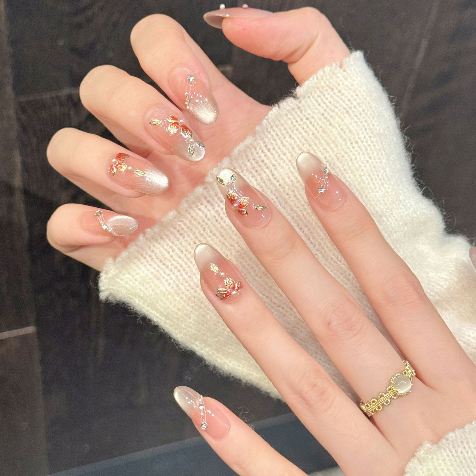 10pcs Handmade Fake Nails Pres - Resin Art With Flowers avis et prix